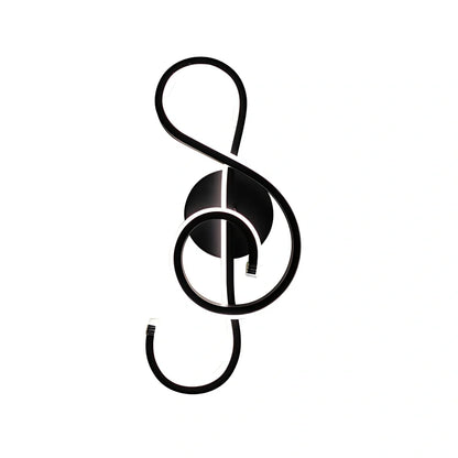 Musical note LED wall lamp with acrylic shade, 140x370x100mm dimensions, E14 fitting