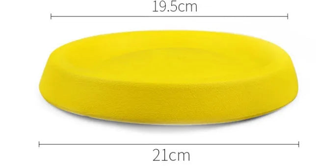 Yellow EVA plastic dog throwing toy for training and interactive games