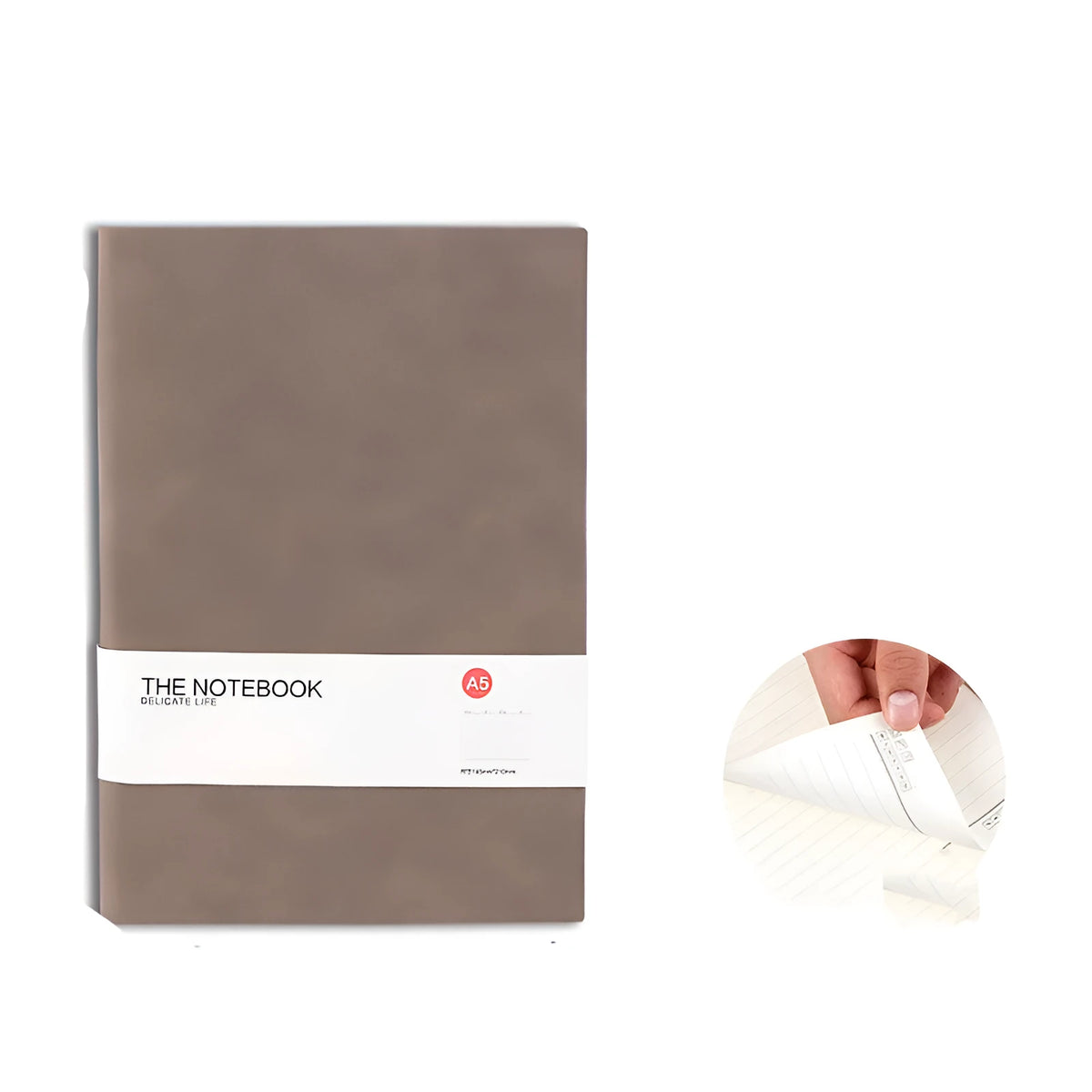 Simple solid colour thickened hard cover notebook in green, A5 size with 160 pages for college use