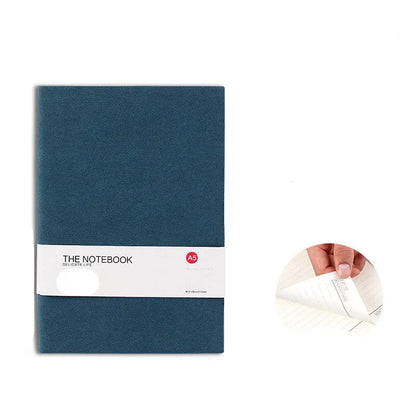 Simple solid colour thickened hard cover notebook in green, A5 size with 160 pages for college use
