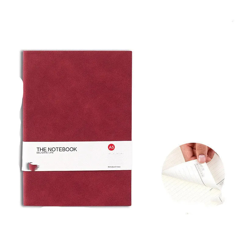 Simple solid colour thickened hard cover notebook in green, A5 size with 160 pages for college use