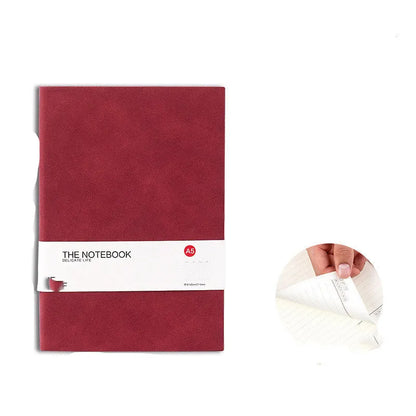Simple solid colour thickened hard cover notebook in green, A5 size with 160 pages for college use