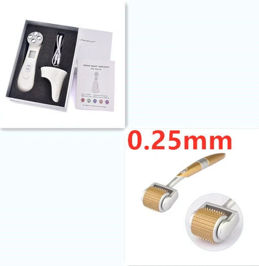 EMS radio frequency beauty instrument for skin rejuvenation in white, pink, and black