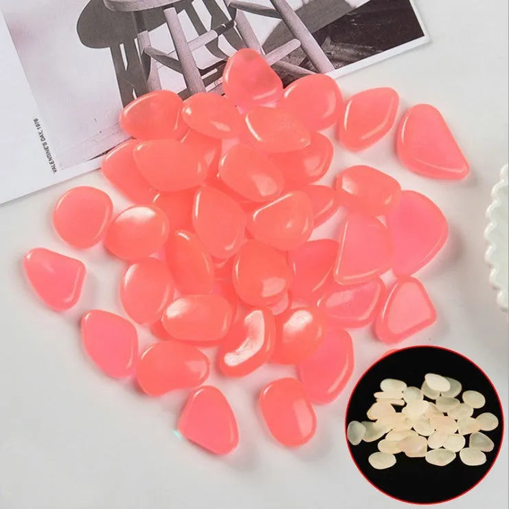 Qiming fluorescent luminous stones in mixed colours for aquarium and garden decoration