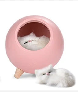 Ambient LED nightlight with beech and ABS construction, providing soft, adjustable lighting in white, pink, and green