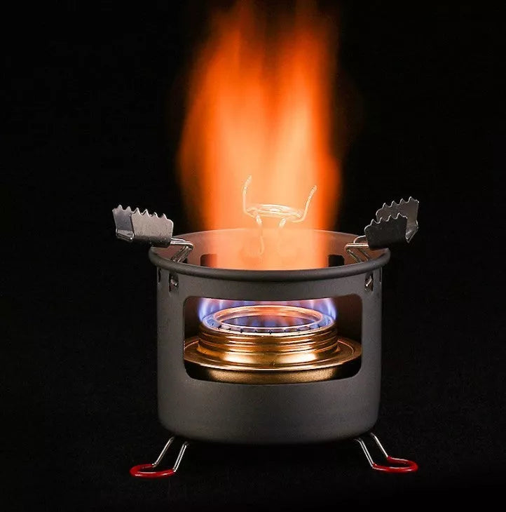 Alocs Alcohol Stove Set for outdoor cooking with optional kettles