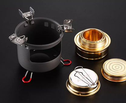Alocs Alcohol Stove Set for outdoor cooking with optional kettles