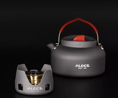 Alocs Alcohol Stove Set for outdoor cooking with optional kettles