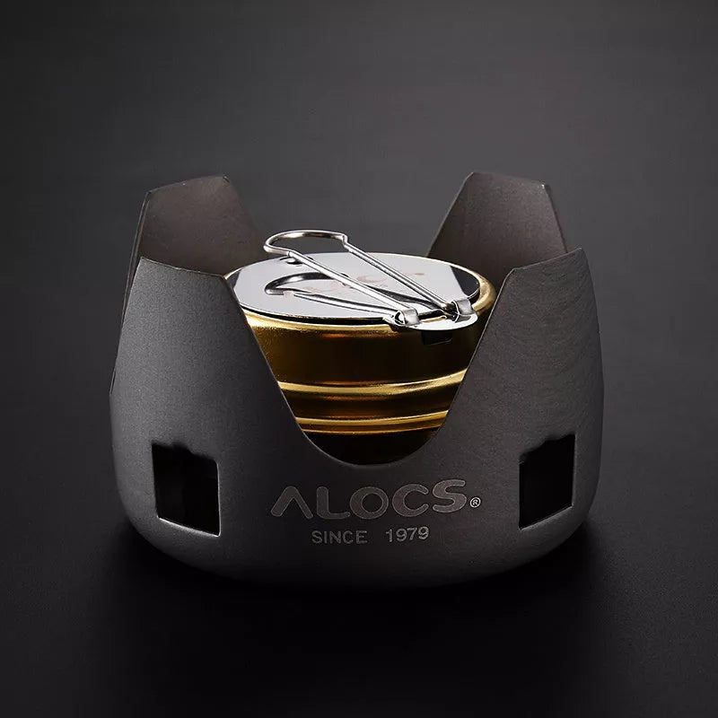 Alocs Alcohol Stove Set for outdoor cooking with optional kettles