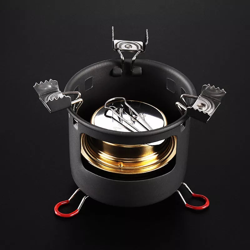 Alocs Alcohol Stove Set for outdoor cooking with optional kettles
