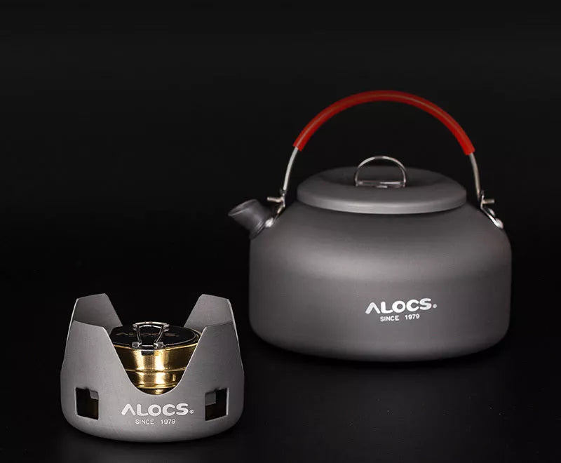 Alocs Alcohol Stove Set for outdoor cooking with optional kettles