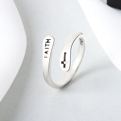 Elegant Women's Copper Faith Ring in Thai Silver - A stylish and meaningful accessory
