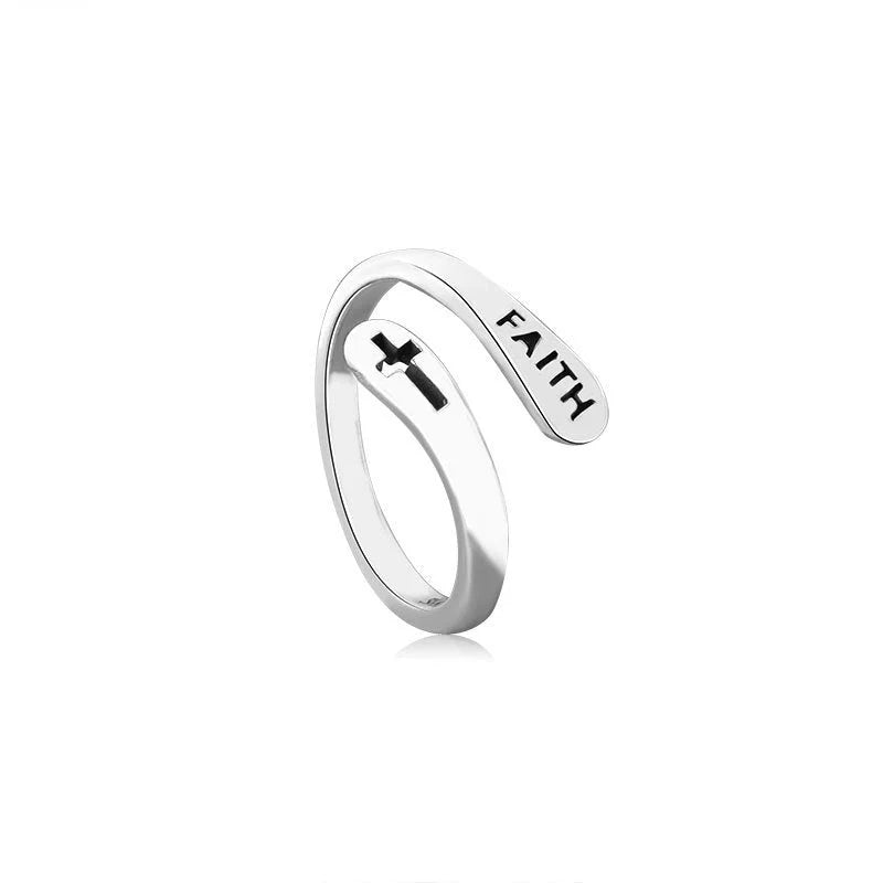 Elegant Women's Copper Faith Ring in Thai Silver - A stylish and meaningful accessory