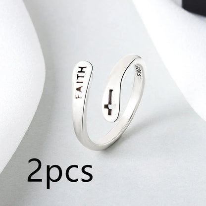Elegant Women's Copper Faith Ring in Thai Silver - A stylish and meaningful accessory