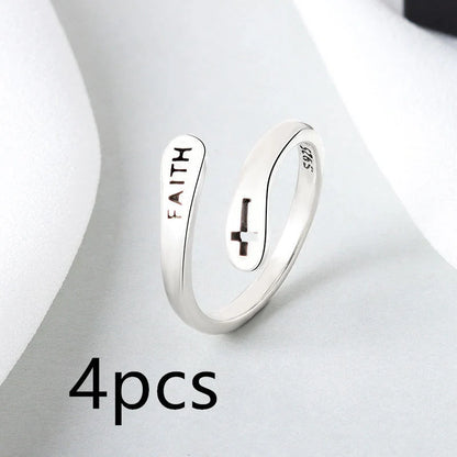 Elegant Women's Copper Faith Ring in Thai Silver - A stylish and meaningful accessory