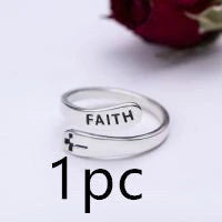 Elegant Women's Copper Faith Ring in Thai Silver - A stylish and meaningful accessory