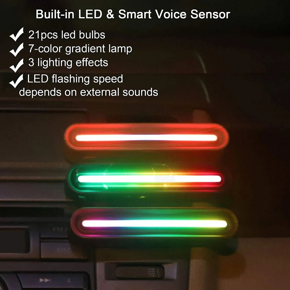High-end car air outlet aroma diffuser with LED atmosphere lamp in various colours
