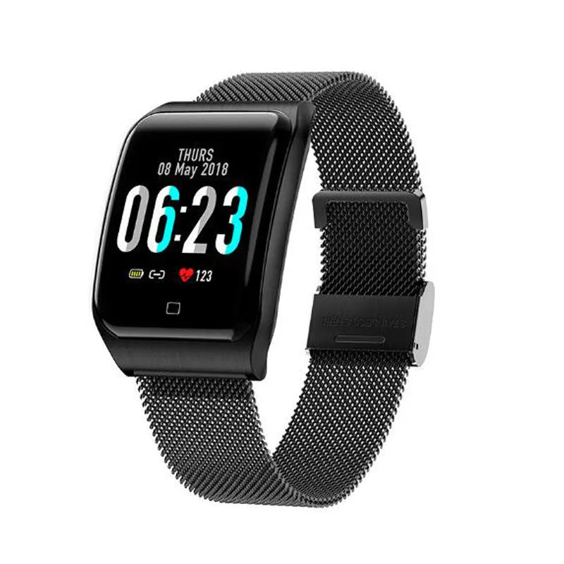 F9 colour screen smart bracelet with metal strap, 1.3 inch display, heart rate and blood pressure monitoring, IP67 waterproof