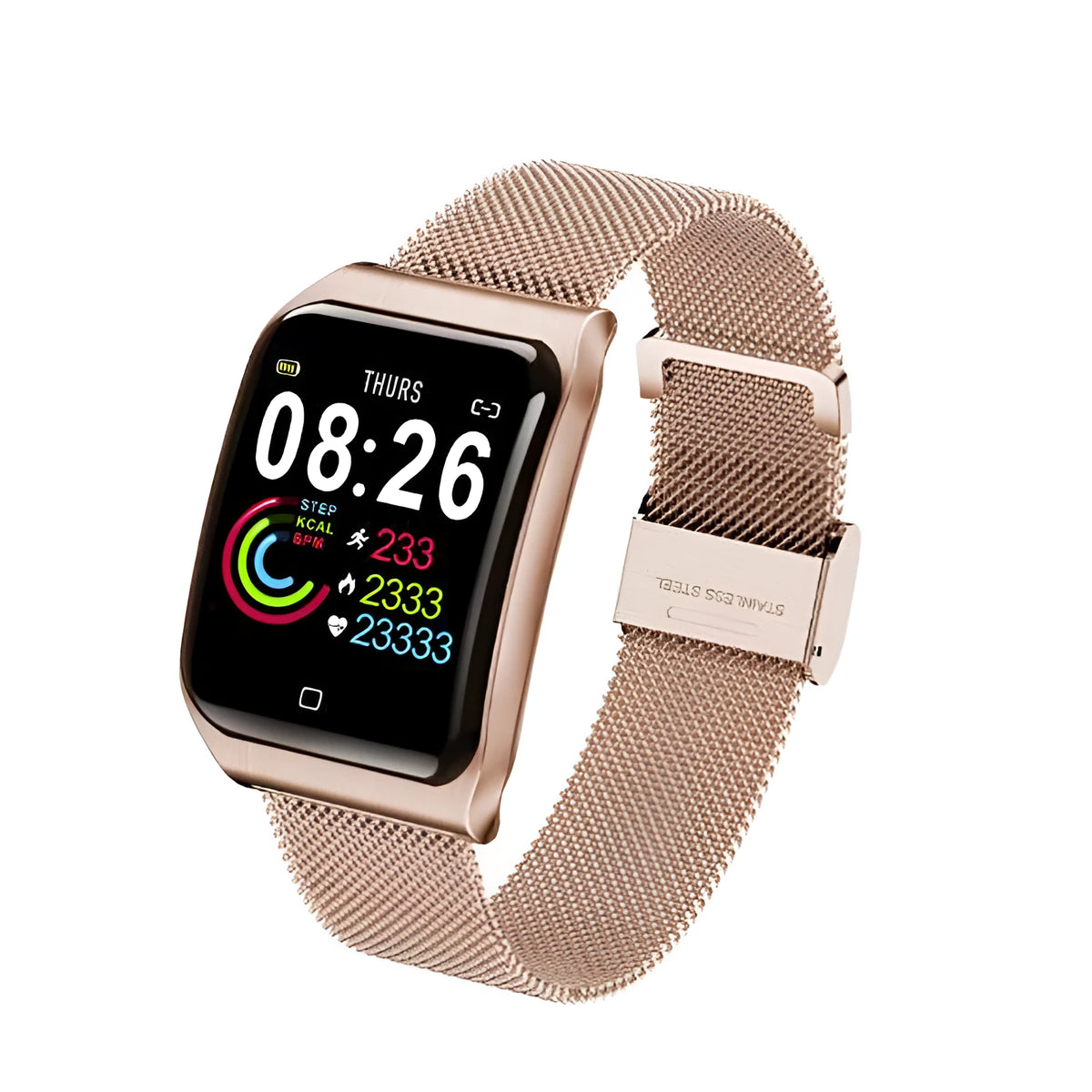 F9 colour screen smart bracelet with metal strap, 1.3 inch display, heart rate and blood pressure monitoring, IP67 waterproof