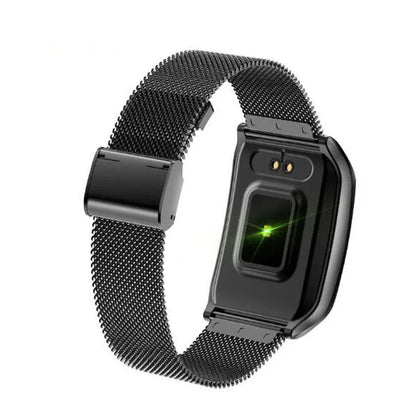 F9 colour screen smart bracelet with metal strap, 1.3 inch display, heart rate and blood pressure monitoring, IP67 waterproof