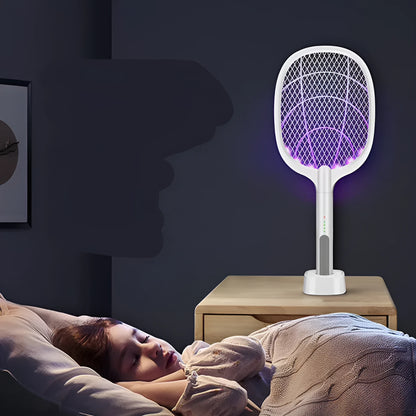 Rechargeable electric mosquito swatter with 3000V grid and USB charging cable