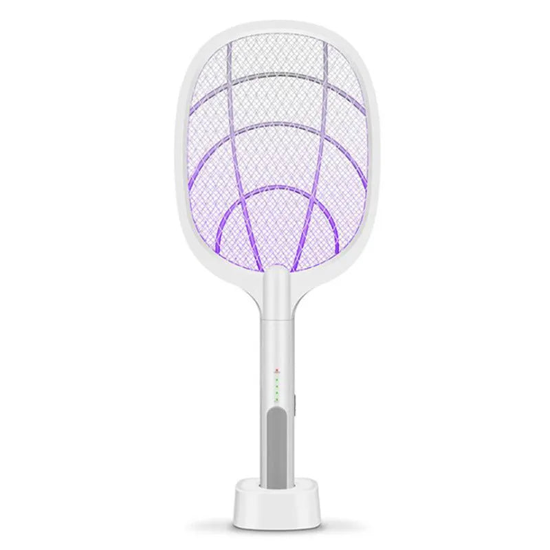 Rechargeable electric mosquito swatter with 3000V grid and USB charging cable