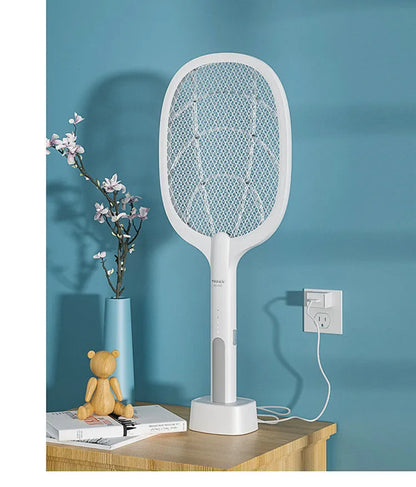 Rechargeable electric mosquito swatter with 3000V grid and USB charging cable