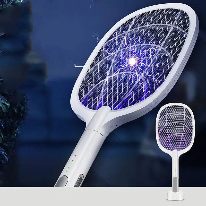 Rechargeable electric mosquito swatter with 3000V grid and USB charging cable