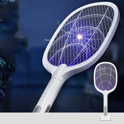 Rechargeable electric mosquito swatter with 3000V grid and USB charging cable