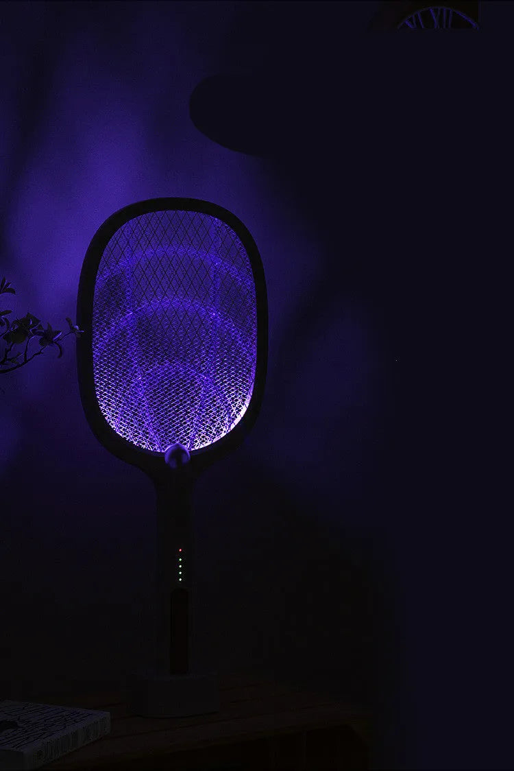 Rechargeable electric mosquito swatter with 3000V grid and USB charging cable