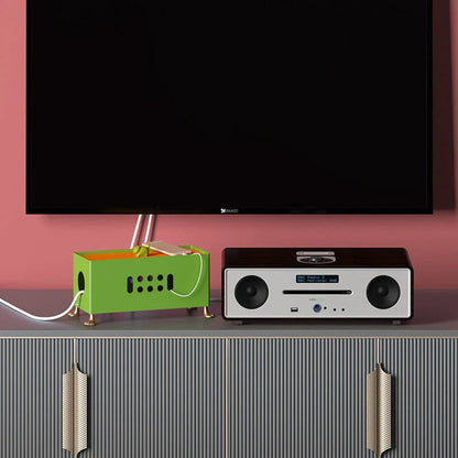 Creative Cartoon Big Feet Power Socket Data Cable Wire Storage Box in orange and grass green
