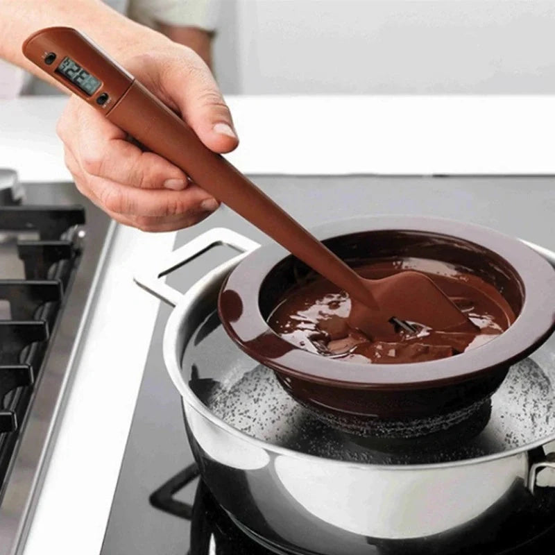 Digital Cooking Thermometer with Silicone Scraper Spatula for precise temperature monitoring