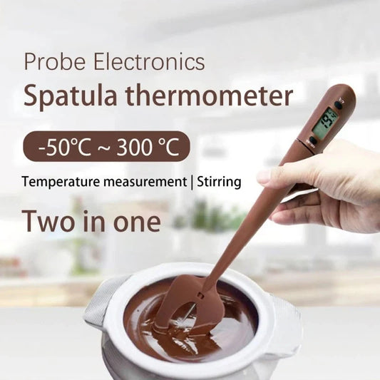 Digital Cooking Thermometer with Silicone Scraper Spatula for precise temperature monitoring