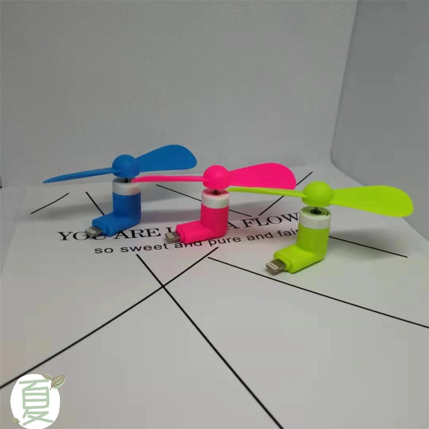 Portable mobile phone mini fan with rotary switch in multiple colour options