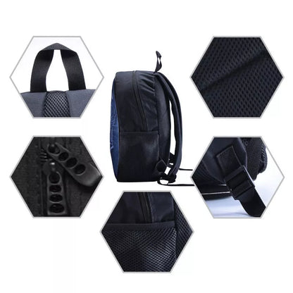 Marshmello black nylon computer backpack with laptop compartment