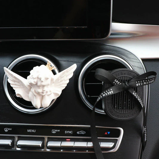Premium Aroma Car Diffuser - Sleek, Minimalist Design with Plaster Construction for Long-Lasting In-Car Fragrance