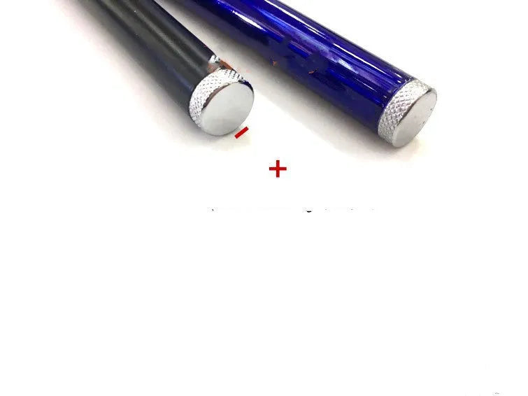 A black laser pointer pen on a white background, showing its slim 13.5cm length and button.