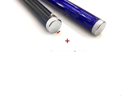 A black laser pointer pen on a white background, showing its slim 13.5cm length and button.