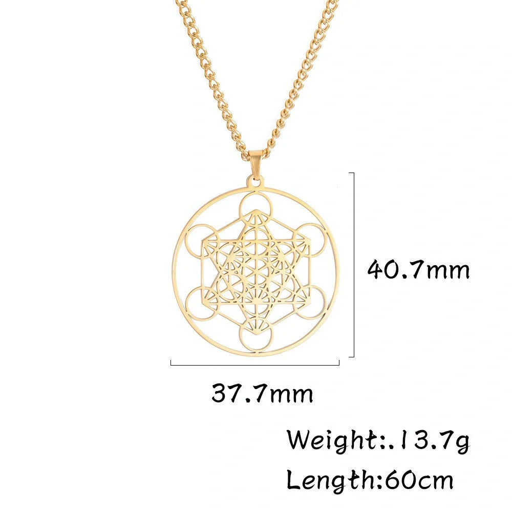 Moon Goddess Necklace for couples in stainless steel with hollow pendant design