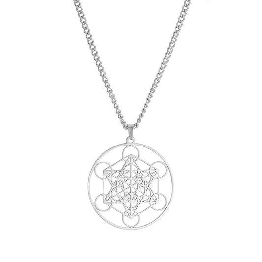 Moon Goddess Necklace for couples in stainless steel with hollow pendant design