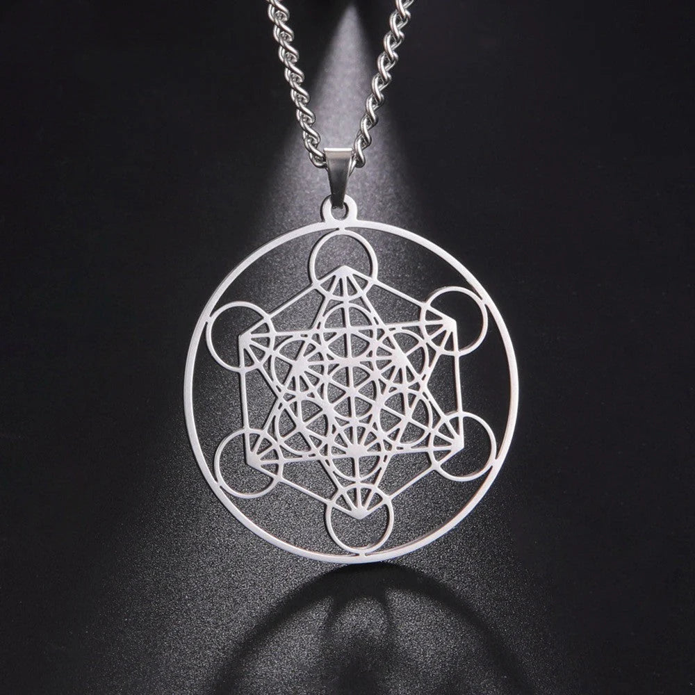 Moon Goddess Necklace for couples in stainless steel with hollow pendant design