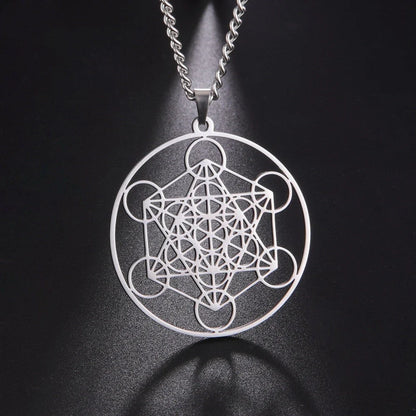 Moon Goddess Necklace for couples in stainless steel with hollow pendant design