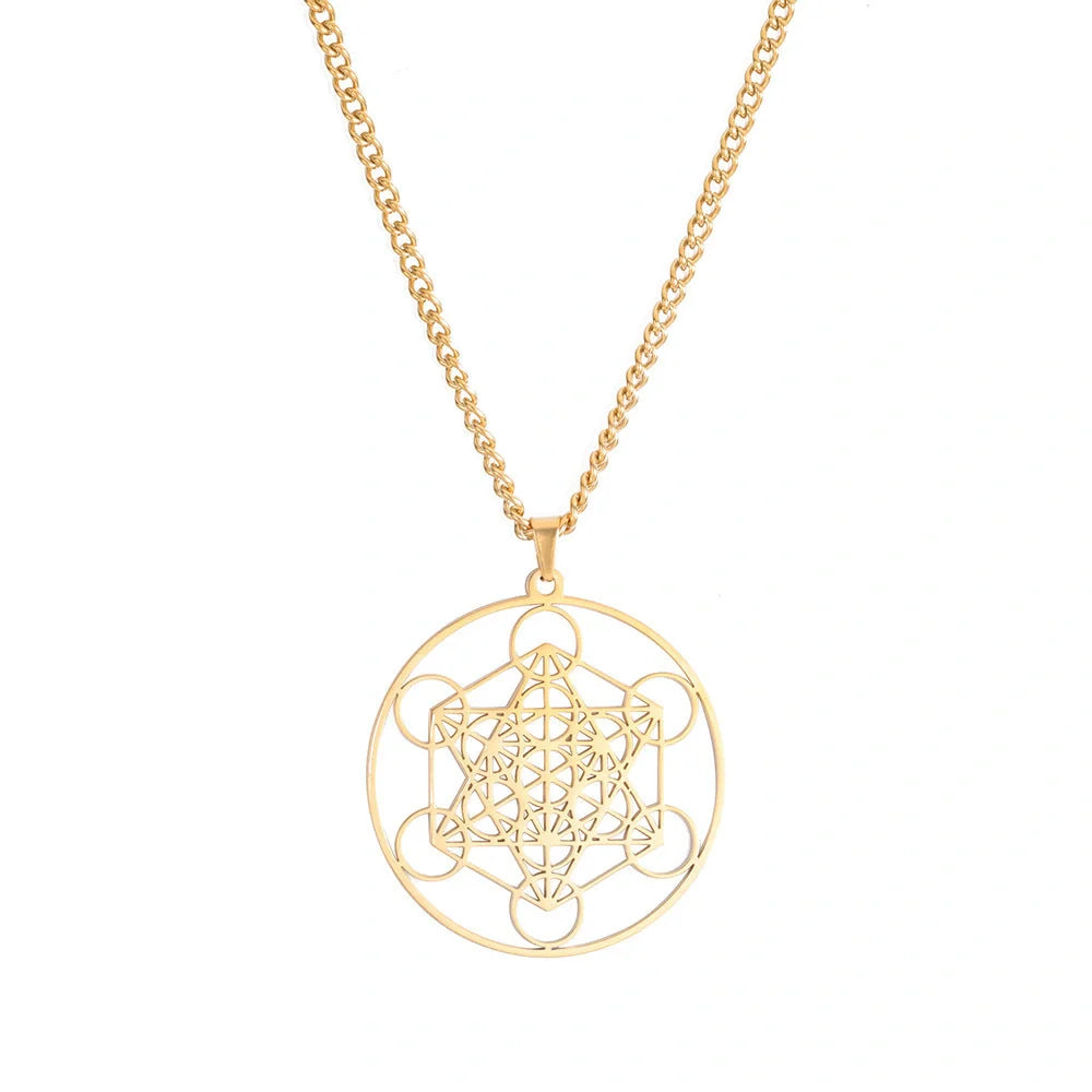 Moon Goddess Necklace for couples in stainless steel with hollow pendant design