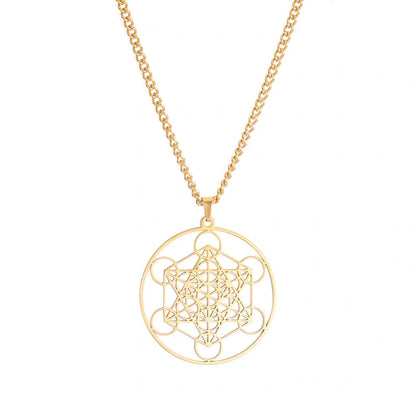 Moon Goddess Necklace for couples in stainless steel with hollow pendant design