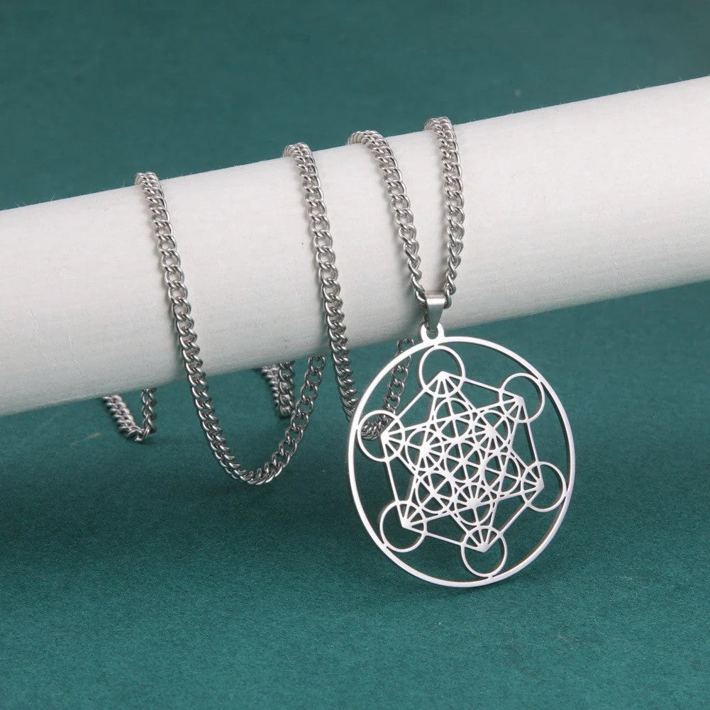 Moon Goddess Necklace for couples in stainless steel with hollow pendant design