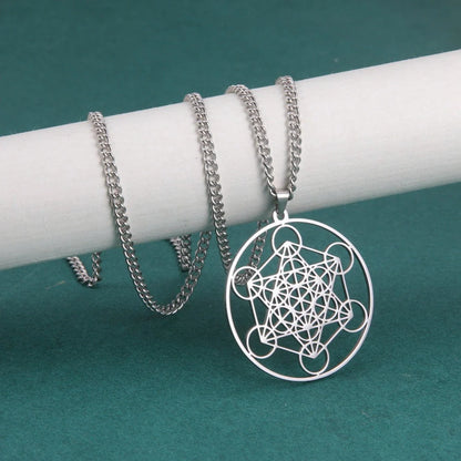 Moon Goddess Necklace for couples in stainless steel with hollow pendant design