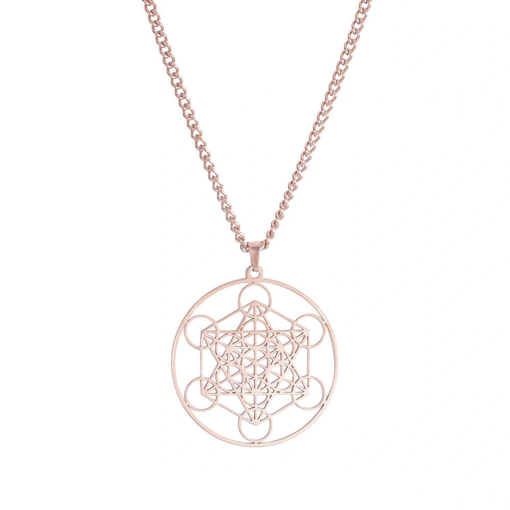 Moon Goddess Necklace for couples in stainless steel with hollow pendant design