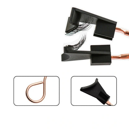 Quantum magnetic eyelash curler tool with 10.5cm length and rose red colour for applying magnetic lashes