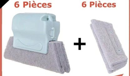 Creative Window Groove Cleaning Gap Brush Slot Cleaner with PP handle in beige, light grey, and blue