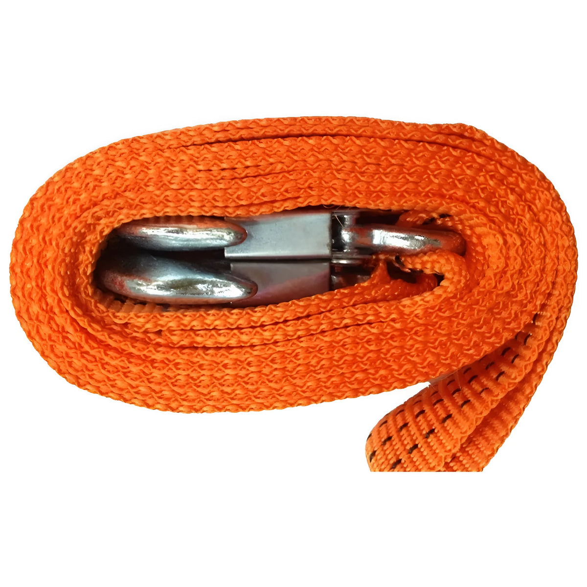 Yellow 3 ton capacity nylon trailer belt with eagle grappling hook for vehicle towing